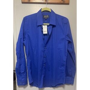 One Tough Brand Royal Blue Long Sleeve Button Up Nwt Men's Medium Extra Slim Fit
